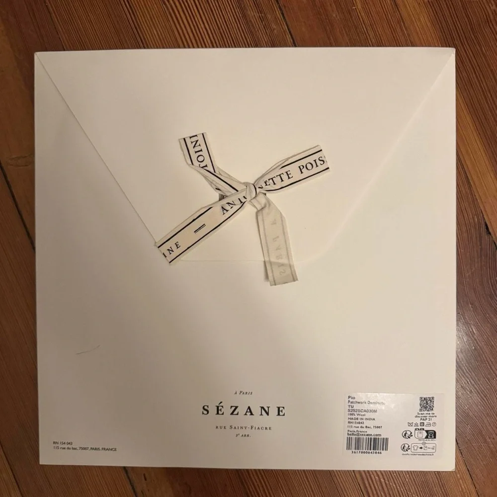 Sézane x Antoinette Poisson NWT Pio Scarf in Dominote Patchwork Print - Picture 5 of 5